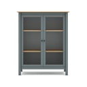 Pilkai žalios spalvos iš pušies masyvo vitrina 90x110x40 cm Misti – Marckeric