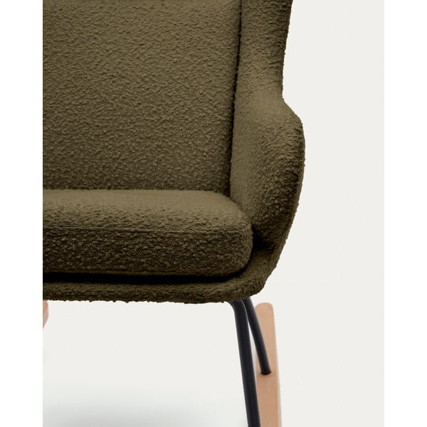 Supamasis krėslas žalios spalvos iš boucle Maustin – Kave Home-image-3