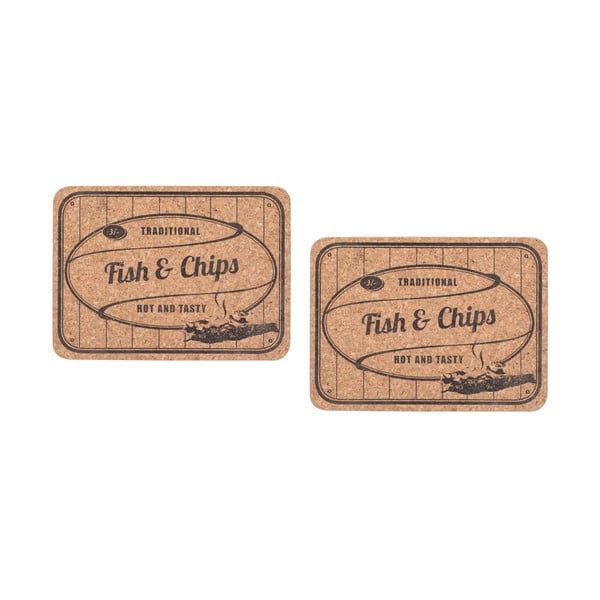 2 kamštinių padėkliukų rinkinys T&G Woodware Fish&Chips