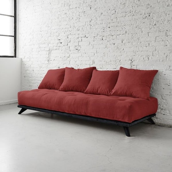 Sofa "Senza" juoda / aistringai raudona