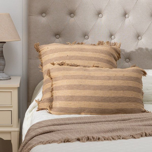 Iš džiuto mišinio dekoratyvinė pagalvėlė 45x45 cm Stripes – Ixia-image-1