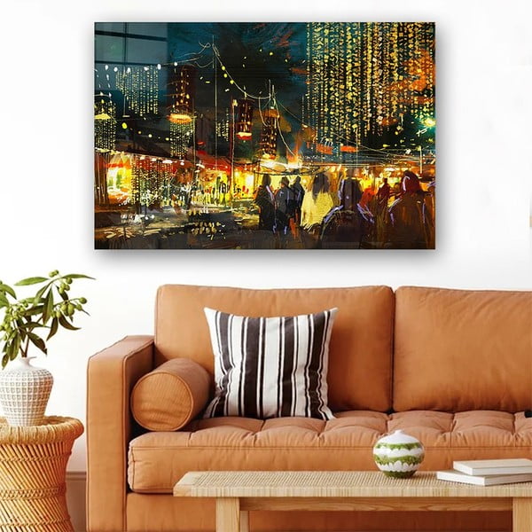Paveikslas ant stiklo 100x70 cm City Street - Wallity-image-1