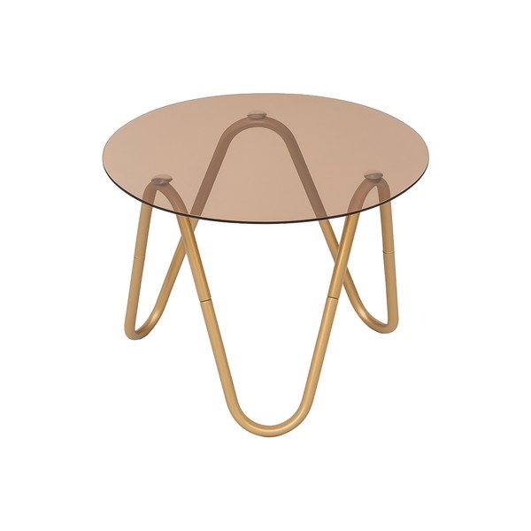 Apvalios formos šoninis stalas su stikliniu stalviršiu ø 50 cm Ventana Round – Leitmotiv