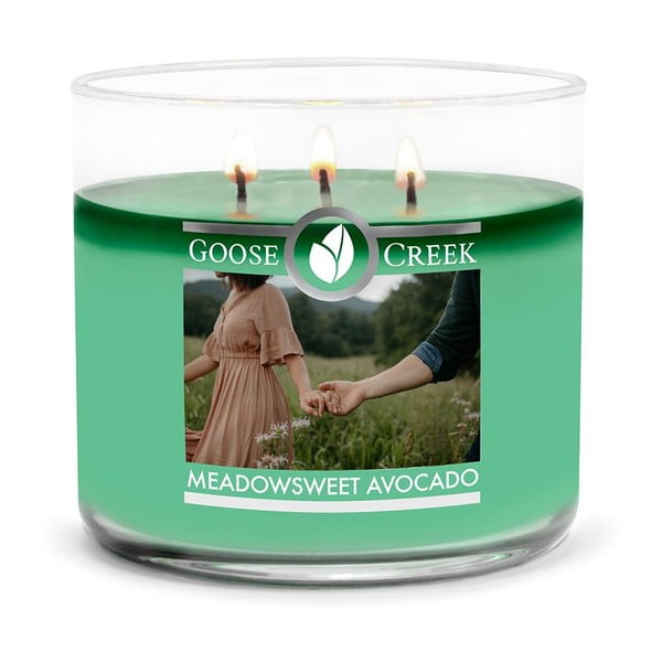 "Goose Creek Meadowsweet Avocado" kvapioji žvakė, 35 valandų degimo trukmė