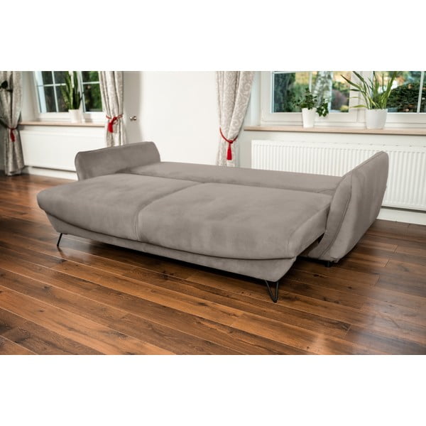 Smėlio spalvos iš šenilinio audinio sulankstoma/su sandėliavimo vieta sofa 236 cm Silva – ELTAP-image-2