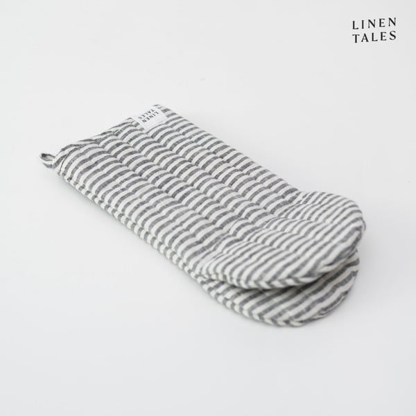 Orkaitės pirštinė iš lino Thin Black Stripes – Linen Tales
