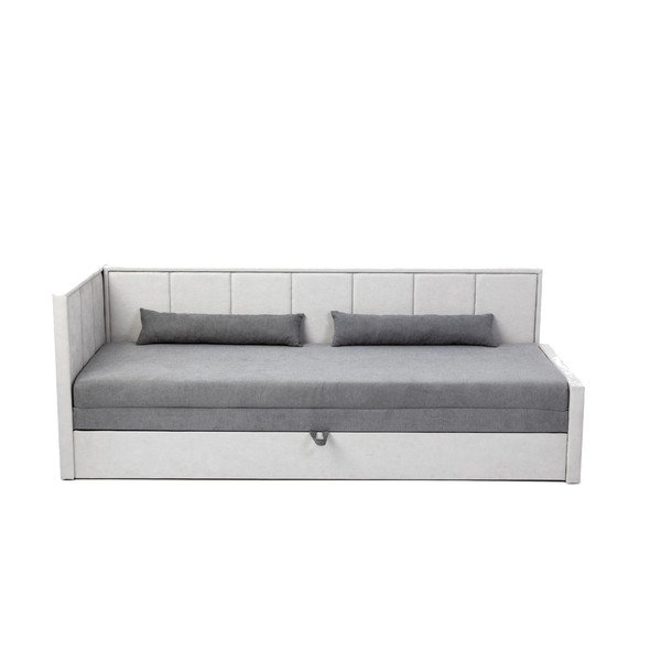 Pilkos spalvos iš šenilinio audinio sulankstoma/su sandėliavimo vieta sofa 214 cm Fulgeo – ELTAP
