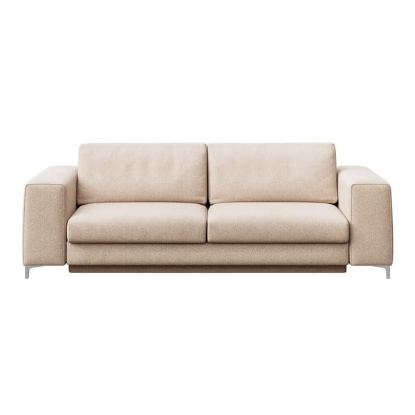 Smėlio spalvos iš boucle sulankstoma sofa 256 cm Rene – Rodier