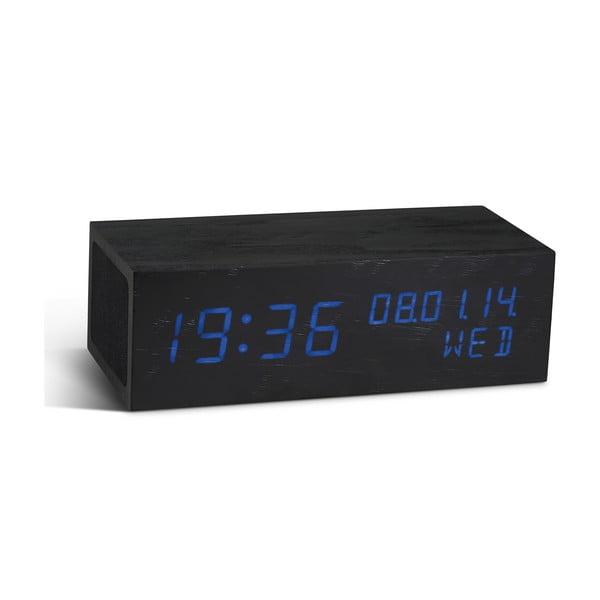 "Click Clock" garsiakalbis su mėlynu LED žadintuvu, juodas