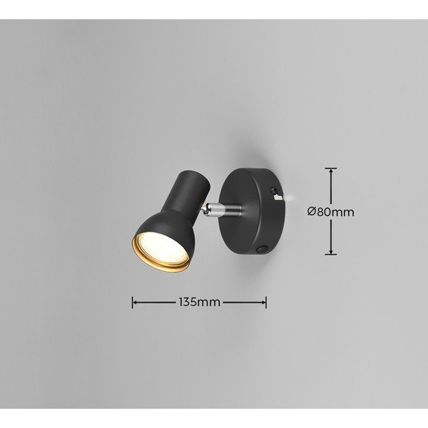 Taškinis šviestuvas juodos spalvos ø 8 cm Cantar – Reality-image-4