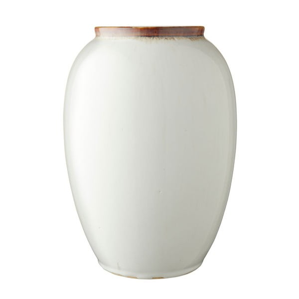 Kreminės baltos spalvos molinė vaza Bitz, aukštis 25 cm
