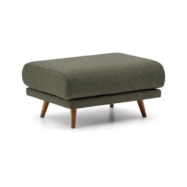 Žalios spalvos taburetė iš šenilinio audinio Karin – Kave Home-image-1
