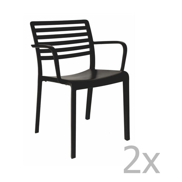 2 juodų sodo kėdžių rinkinys "Resol Lama