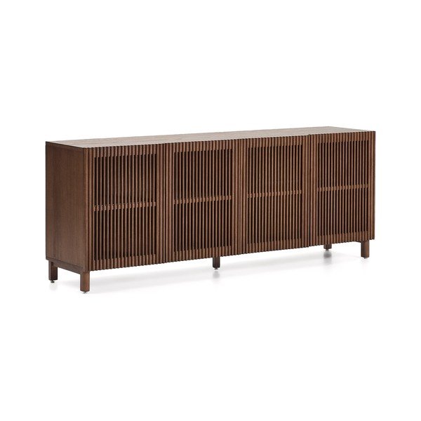 Tamsiai rudos spalvos šoninė spintelė iš riešutmedžio 181x71,5x42,5 cm Beyla – Kave Home