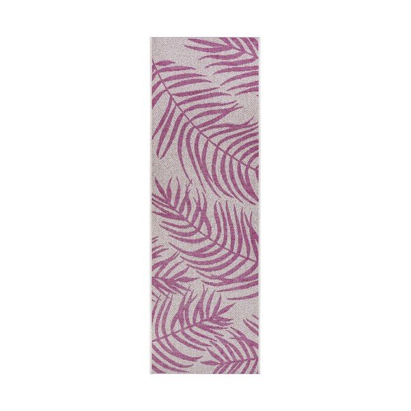 Rožinės ir smėlio spalvos lauko kilimas NORTHRUGS Palmera, 70 x 300 cm