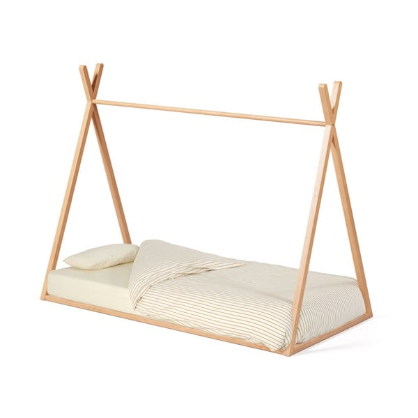 Natūralios spalvos naminė iš buko masyvo vaikiška lova su lovos grotelėmis 90x190 cm Maralis – Kave Home-image-3