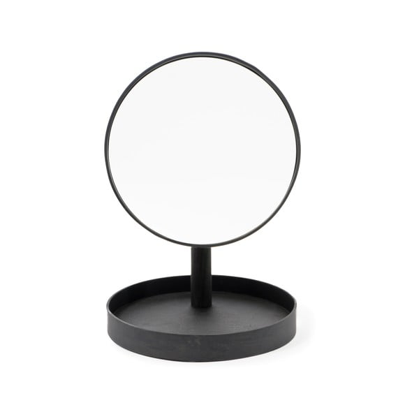 Kosmetinis veidrodis su tamsiu ąžuoliniu rėmu Wireworks Cosmos, ø 25 cm