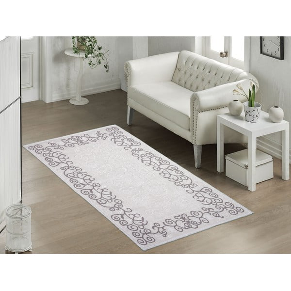 Pilkos ir smėlio spalvos medvilninis kilimas Vitaus Orkide, 60 x 90 cm-image-1