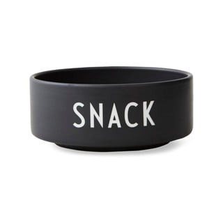 Juodas porcelianinis dubuo Design Letters Snack, ø 12 cm