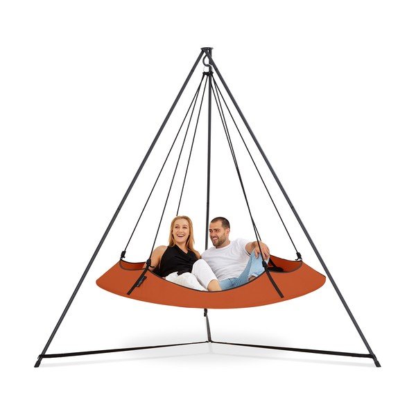 Oranžinės sodo sūpynės su stovu - Hangout Pod-image-2