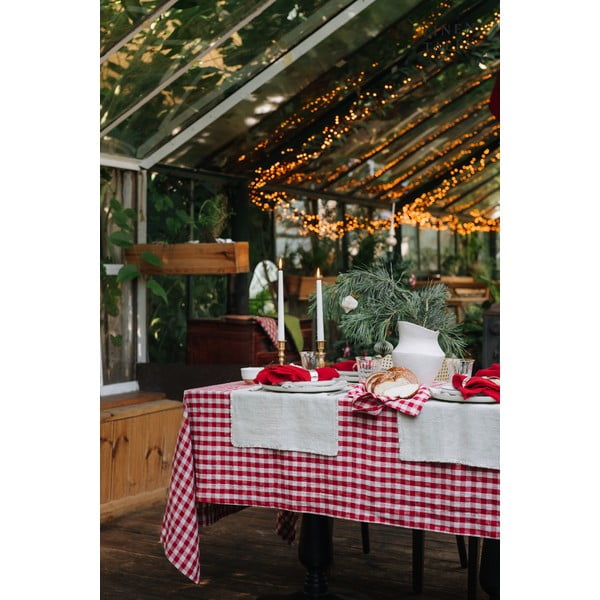 Iš tekstilės padėkliukas 35x45 cm Red Gingham – Linen Tales-image-1