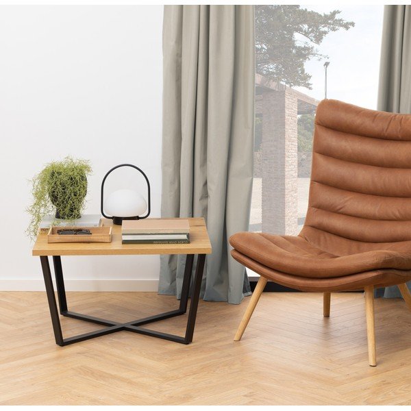 Konferencijų stalas su laukinio ąžuolo apdaila Acton Amble, 75 x 75 cm-image-1