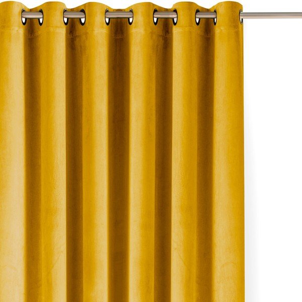 Iš velveto pritemdymas (dalinis užtemimas) užuolaida garstyčių spalvos 200x300 cm Velto – Filumi