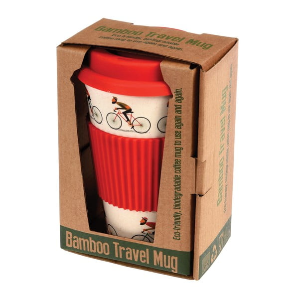 Bambukinis kelioninis puodelis su raudonomis detalėmis Rex London Le Bicycle, 400 ml-image-2