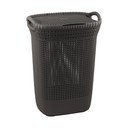 Tamsiai pilkos spalvos skalbinių krepšys Curver Knit Hamper, 57 l