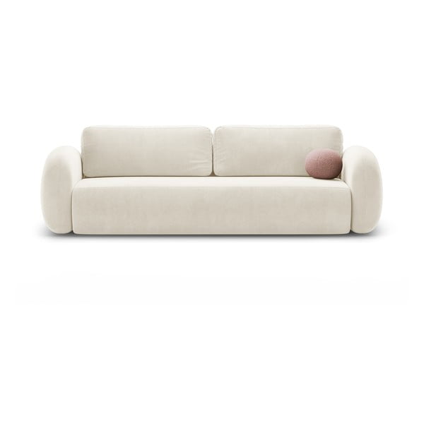 Kreminės spalvos iš velveto sulankstoma/su sandėliavimo vieta sofa 262 cm Tonale – Cosmopolitan Design