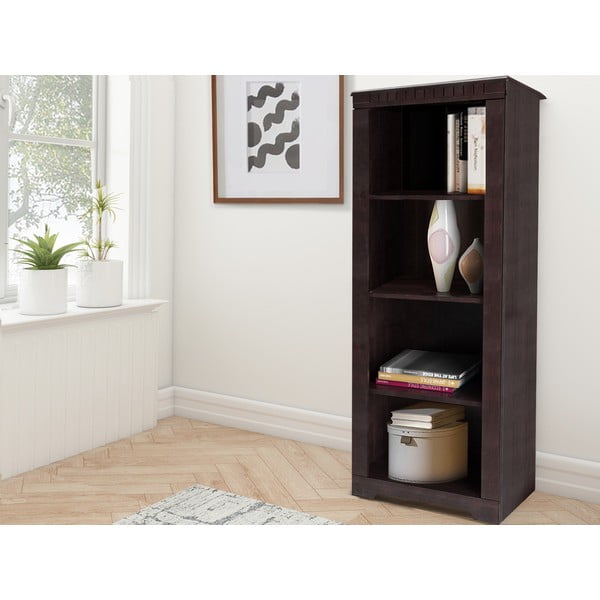 Iš pušies masyvo knygų spinta  rudos spalvos 50x135 cm Cubrix – Støraa-image-1