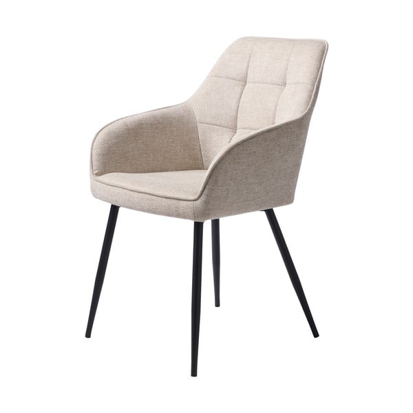 Smėlio spalvos iš audinio valgomojo kėdė su porankiais Nolan – Unique Furniture-image-1