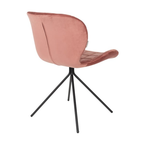 2 rožinių "Zuiver OMG Velvet" kėdžių rinkinys