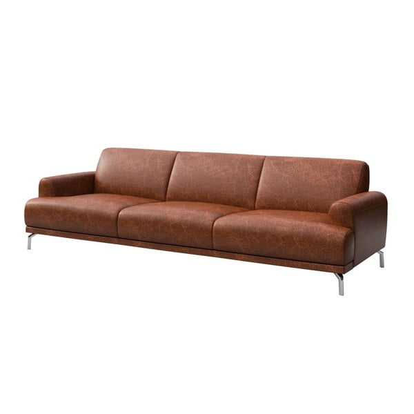 Raudonai ruda odinė sofa MESONICA Puzo, 240 cm-image-2