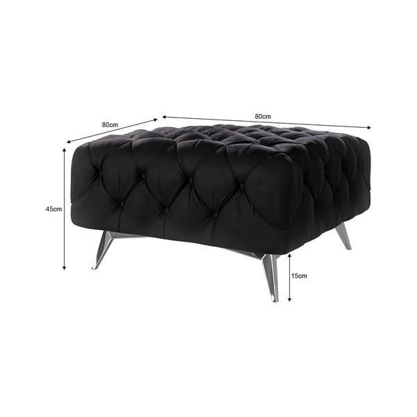 Juodos spalvos iš velveto taburetė Chelsea – Ropez-image-3