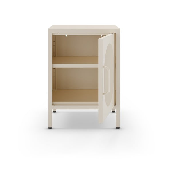 Iš metalo naktinis staliukas kreminės spalvos Diora – Marckeric-image-3