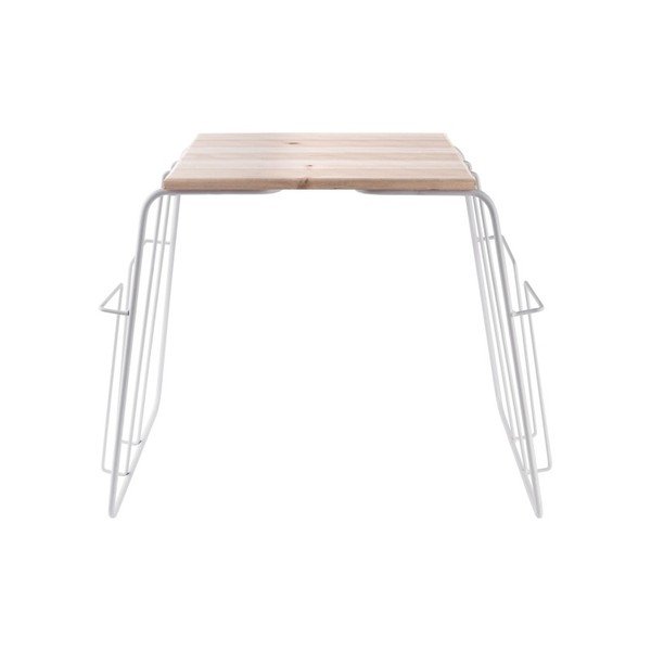 Baltas kavos staliukas su žurnalų laikymo vieta "Leitmotiv Wired-image-1