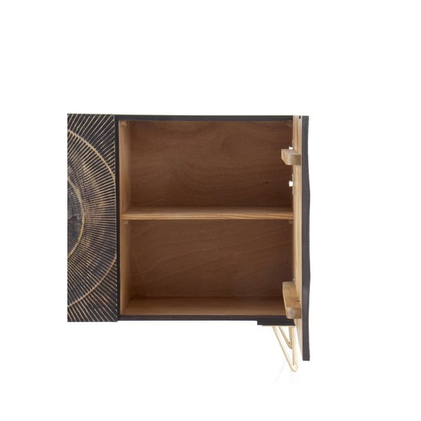 Juoda žema komoda iš mango medienos 160x75 cm Mango - Geese-image-4