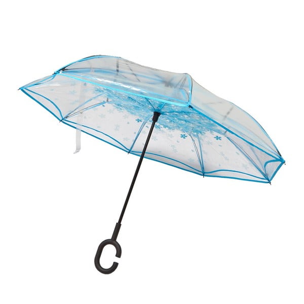 Skaidrus skėtis su mėlynomis detalėmis "Water Lily", ⌀ 110 cm