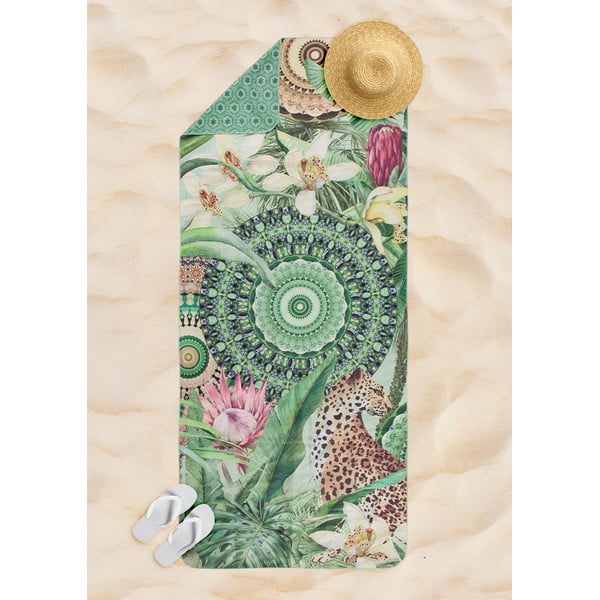 Greitai džiūstantis paplūdimio rankšluostis žalios spalvos 50x100 cm – HIP-image-1