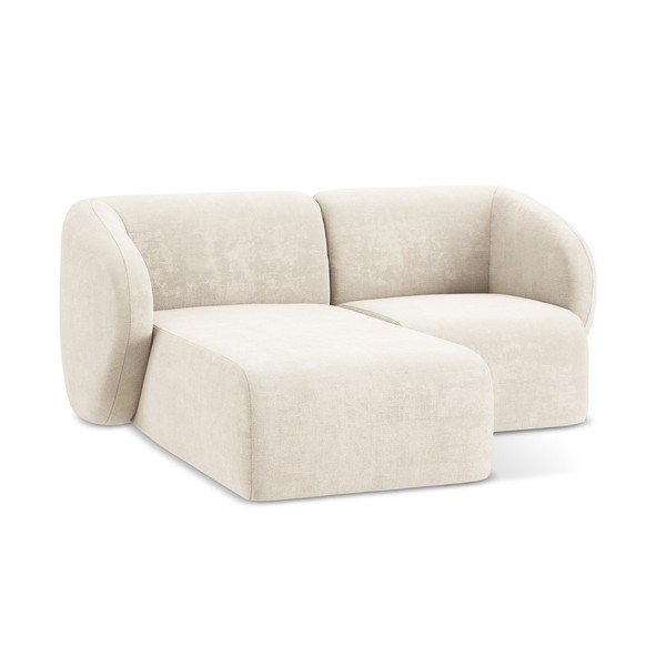 Smėlio spalvos kampinė sofa iš šenilinio audinio (su kairiuoju kampu/su gultu) Lani – Makamii-image-4
