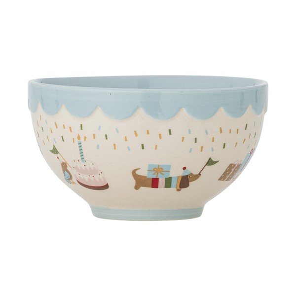 Šviesiai mėlynos spalvos/kreminės spalvos iš akmens masės vaikiškas dubuo ø 13,5 cm Celebrate – Bloomingville Mini-image-4