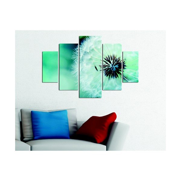 Kelių dalių paveikslas "Fluffy Green", 92 x 56 cm-image-1