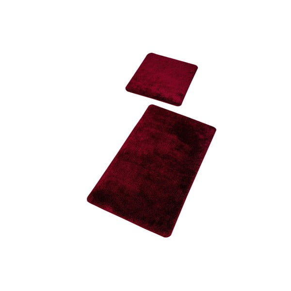 2 tamsiai raudonų vonios kilimėlių rinkinys 100x60 cm – Foutastic