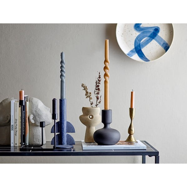 Juoda žvakidė iš mango medienos Bloomingville Gravers, aukštis 16 cm-image-1