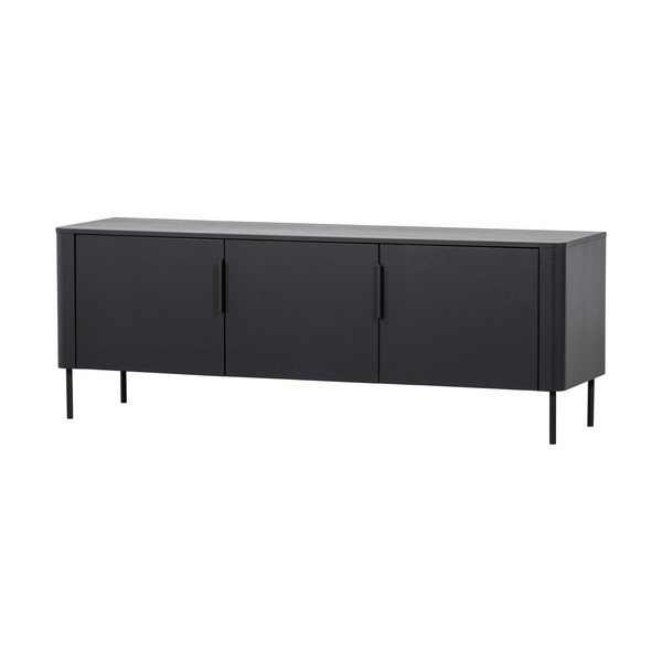 Matinės juodos spalvos TV spintelė iš pušies masyvo 154x56x44 cm Gunnar – WOOOD-image-2