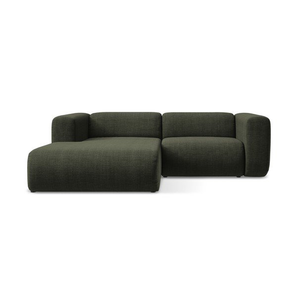 Žalios spalvos kampinė sofa (su kairiuoju kampu/su gultu) Ekahi – Makamii