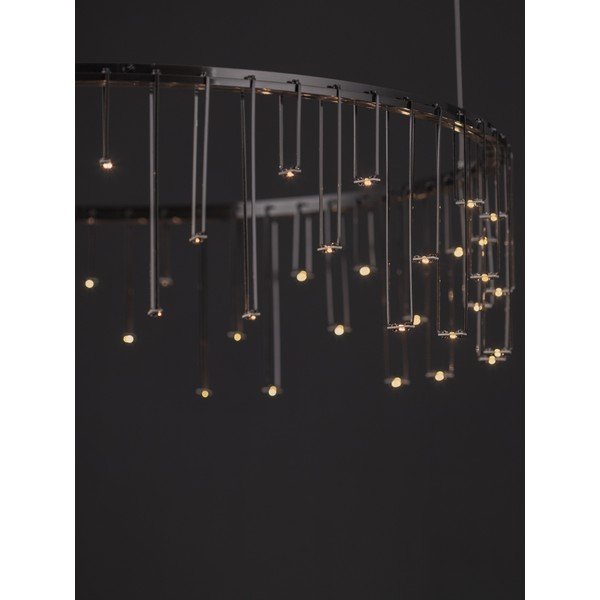 Blizgios sidabrinės spalvos iš aliuminio kabantis šviestuvas LED su pritemdymo funkcija ø 65 cm Stellar – Nova Luce-image-3
