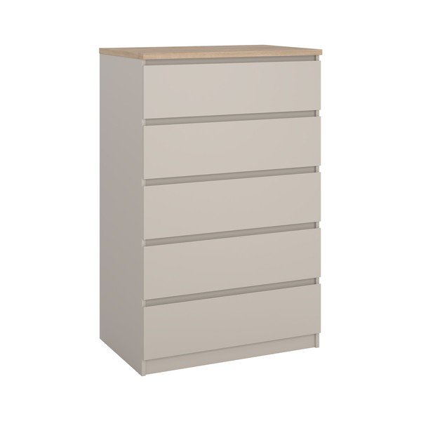 Kreminės spalvos šoninė spintelė 77x121x50 cm Naia – Tvilum