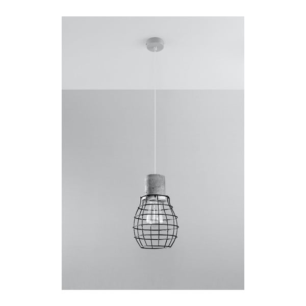 Pilkos ir juodos spalvos pakabinamas šviestuvas su betoniniu lizdu "Nice Lamps Valerio